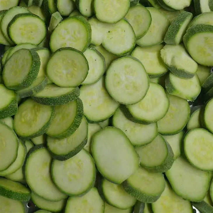 Frozen zucchini sliced